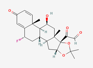 Two-dimensional chemical structure of Flunisolide 21-Dehydro Impurity, CAS 1188271-69-3