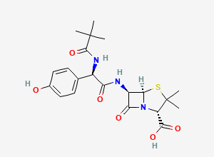 Two-dimensional chemical structure of N-Pivaloyl Amoxicillin, CAS 1313237-94-3
