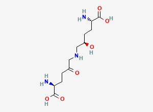 Two-dimensional chemical structure of N6-[(2R,5S)-5-Amino-5-carboxy-2-hydroxypentyl]-5-oxo-L-lysine (Impurity)