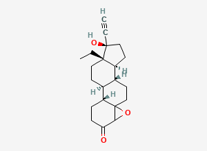 Two-dimensional chemical structure of 4,5-Epoxy-13-ethyl-17-hydroxy-18,19-dinor-17Alpha-pregn-20-yn-3-one, CAS 25073-30-7