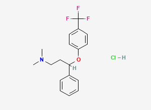 Two-dimensional chemical structure of Fluoxetine Dimethyl Amine Impurity / N-Methyl Fluoxetine Hydrochloride, CAS 885101-12-2