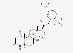 Two-dimensional chemical structure of Dutasteride EP Impurity F / Chloro Dutasteride, CAS 1365545-42-1