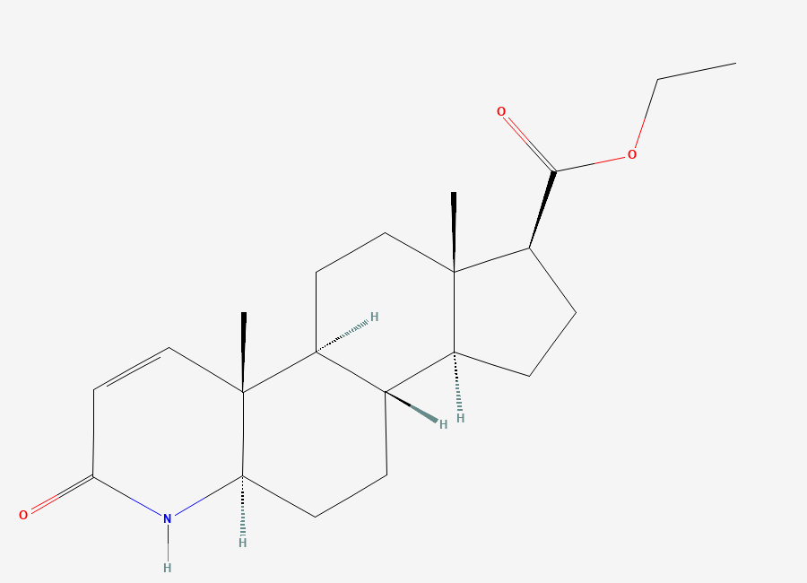 Two-dimensional chemical structure of Dutasteride EP Impurity C / Dutasteride Ethyl Ester, CAS 157307-36-3