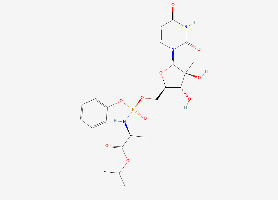 Two-dimensional chemical structure of 2'-Defluro-2'-hydroxy 2'-epi-Sofosbuvir
