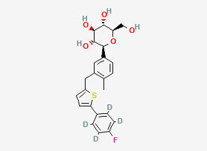 Two-dimensional chemical structure of Canagliflozin-D4, CAS 1997338-61-0