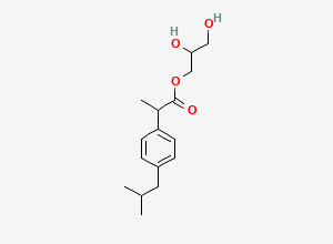 Two-dimensional chemical structure of Ibuprofen Glycerol Ester (Mixture 90:10), CAS 64622-21-5