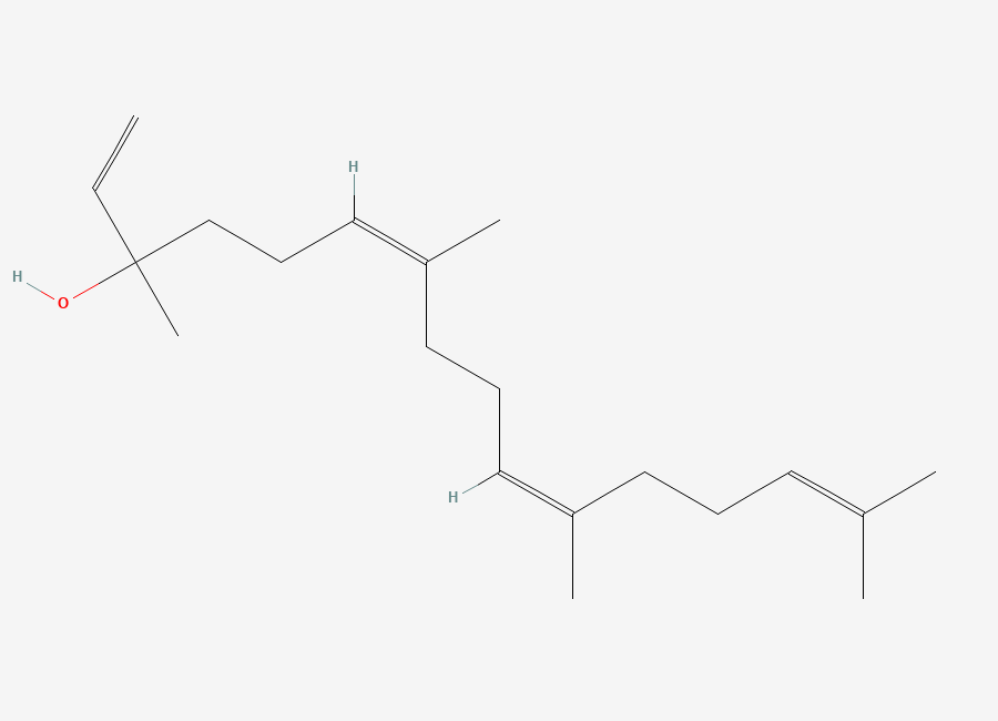 Two-dimensional chemical structure of (3S,6E,10E)-1,6,10,14-Phytatetraen-3-ol