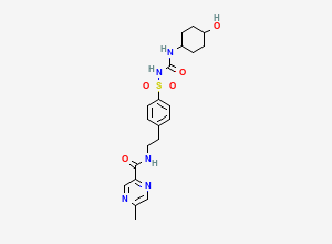 Two-dimensional chemical structure of 4-Trans-Hydroxyglipizide, CAS 38207-36-2