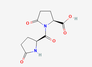 Two-dimensional chemical structure of 1-L-Pyroglutamyl-L-pyroglutamic Acid