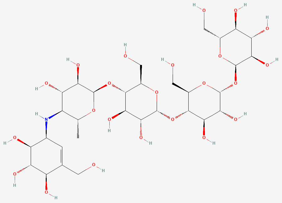 Two-dimensional chemical structure of Acarbose EP Impurity G