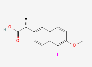 Two-dimensional chemical structure of (R)-5-Iodo Naproxen
