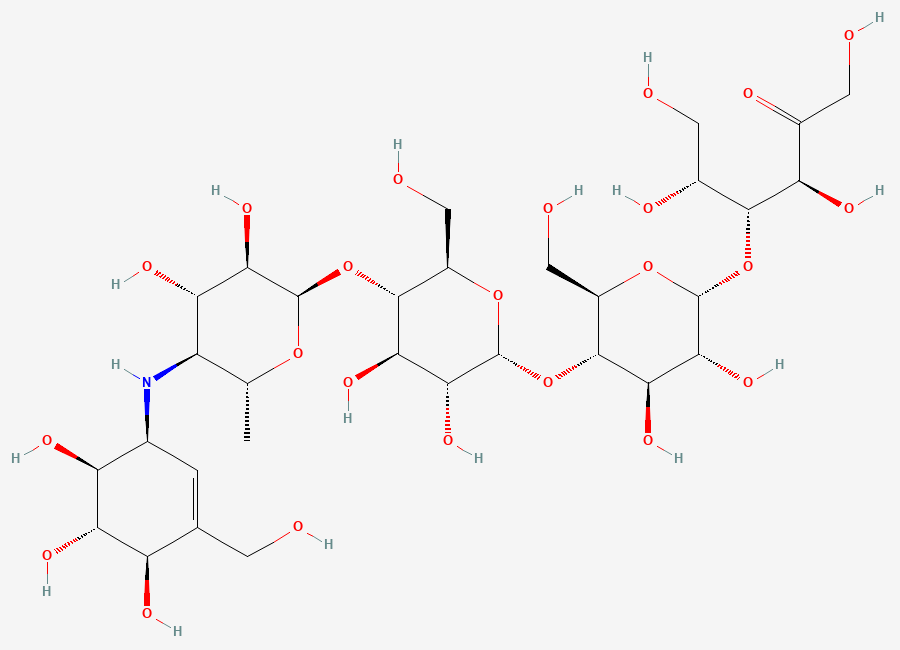 Two-dimensional chemical structure of Acarbose EP Impurity E/ Acarbose Impurity E, CAS 1220983-28-7