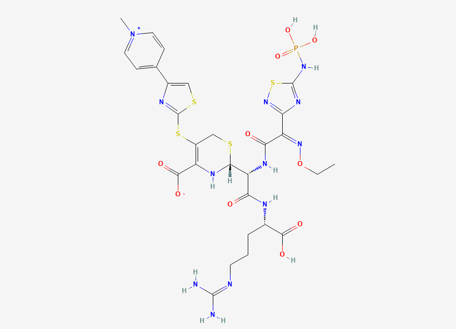Two-dimensional chemical structure of Ceftaroline Impurity 12, CAS 1277090-04-6
