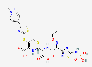 Two-dimensional chemical structure of Ceftaroline Fosamil Impurity 3, CAS 1286218-63-0