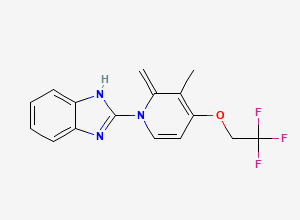 Two-dimensional chemical structure of Lansoprazole Desulphur Impurity, CAS 1409978-52-4