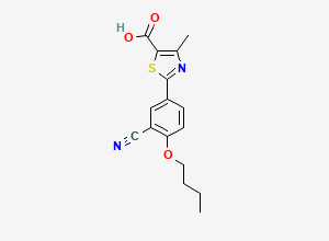 Two-dimensional chemical structure of Febuxostat n-Butyl Isomer, CAS 1657014-33-9