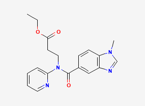 Two-dimensional chemical structure of Dabigatran Etexilate iMpurity H, CAS 1702936-92-2