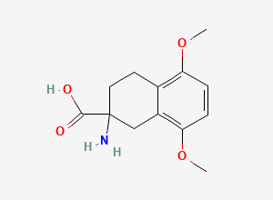 Two-dimensional chemical structure of 2-Amino-5,8-dimethoxy-1,2,3,4-tetrahydronaphthalene-2-carboxylic acid