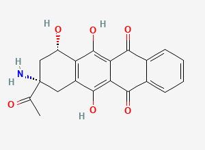 Two-dimensional chemical structure of (7S,9S)-9-acetyl-9-amino-6,7,11-trihydroxy-7,8,9,10-tetrahydrotetracene-5,12-dione, CAS 92395-41-0