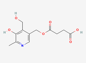 Two-dimensional chemical structure of 4-((5-Hydroxy-4-(hydroxymethyl)-6-methylpyridin-3-yl)methoxy)-4-oxobutanoic acid, CAS 412940-03-5