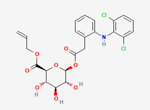 Two-dimensional chemical structure of Diclofenac Acyl-Beta-D-glucuronide Allyl Ester, CAS 698358-10-0
