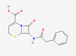 Two-dimensional chemical structure of 8-oxo-7-[(2-phenylacetyl)amino]-5-thia-1-azabicyclo[4.2.0]oct-2-ene-2-carboxylic acid