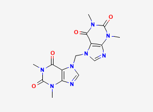 Two-dimensional chemical structure of 7,7'-methylenebis(1,3-dimethyl-1H-purine-2,6(3H,7H)-dione), CAS 109403-76-1