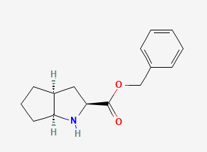 Two-dimensional chemical structure of (2S,3aS,6aS)-Benzyl octahydrocyclopenta[b]pyrrole-2-carboxylate