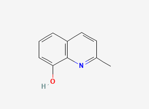 Two-dimensional chemical structure of 8-Hydroxyquinaldine, CAS 826-81-3