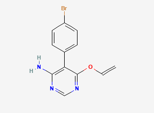 Two-dimensional chemical structure of 5-(4-bromophenyl)-6-(vinyloxy)pyrimidin-4-amine / Macitentan Impurity-15, CAS 2211054-17-8