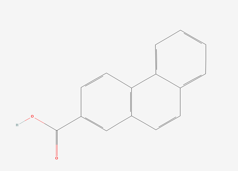 Two-dimensional chemical structure of Phenanthrene-2-carboxylic Acid, CAS 40452-20-8