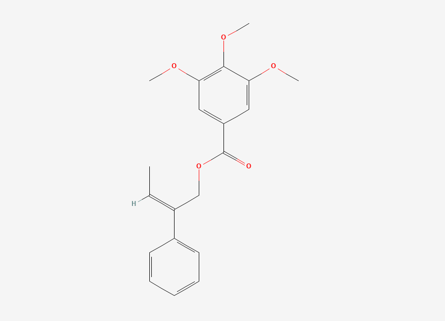 Two-dimensional chemical structure of (Z)-2-Phenylbut-2-enyl 3,4,5-Trimethoxybenzoate