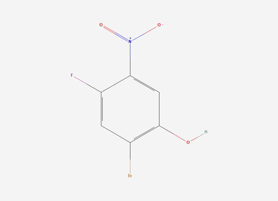 Two-dimensional chemical structure of 2-Bromo-4-fluoro-5-nitrophenol