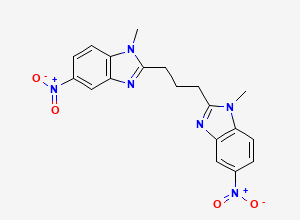 Two-dimensional chemical structure of 1H-Benzimidazole, 2,2'-(1,3-propanediyl)bis[1-methyl-5-nitro, CAS 914626-65-6