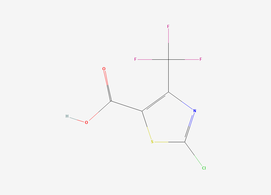 Two-dimensional chemical structure of 2-Chloro-4-(trifluoromethyl)-1,3-thiazole-5-carboxylic acid
