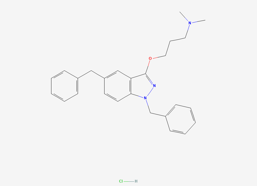 Two-dimensional chemical structure of 5-Benzyl Benzydamine Hydrochloride, CAS 2196183-71-6