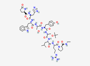 Two-dimensional chemical structure of Buserelin EP Impurity E/ [1-(5-Oxo-D-proline)]buserelin (Free Base), CAS 1926163-20-3