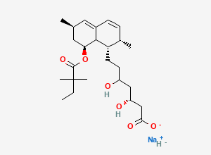 Two-dimensional chemical structure of sodium;(3R)-7-[(1S,2S,6R,8S)-8-(2,2-dimethylbutanoyloxy)-2,6-dimethyl-1,2,6,7,8,8a-hexahydronaphthalen-1-yl]-3,5-dihydroxyheptanoate;hydride