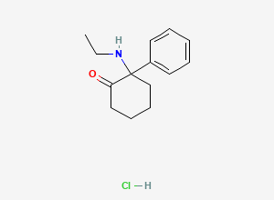 Two-dimensional chemical structure of Cyclohexanone, 2-(ethylamino)-2-phenyl-, hydrochloride (1:1)