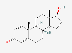 Two-dimensional chemical structure of Testosterone EP Impurity H / 1-Dehydrotestosterone / Boldenone, CAS 846-48-0