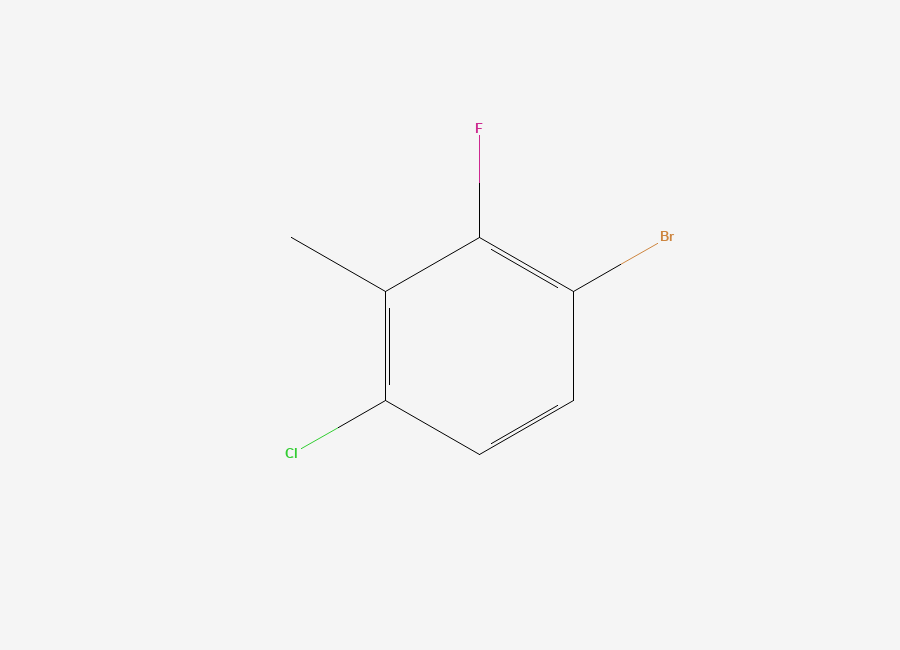 Two-dimensional chemical structure of 1-Bromo-4-chloro-2-fluoro-3-methylbenzene