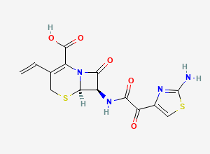 Two-dimensional chemical structure of Cefdinir Glyoxalic Analog, CAS 79350-14-4