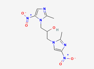 Two-dimensional chemical structure of 1-(2-Methyl-4-nitroimidazol-1-yl)-3-(2-methyl-5-nitroimidazol-1-yl)propan-2-ol, CAS 95881-05-3