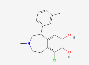 Two-dimensional chemical structure of 6-Chloro-2,3,4,5-tetrahydro-3-methyl-1-(3-methylphenyl)-1H-3-benzazepine-7,8-diol