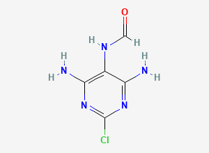 Two-dimensional chemical structure of N-(4,6-diamino-2-chloropyrimidin-5-yl)formamide, CAS 1140251-36-0