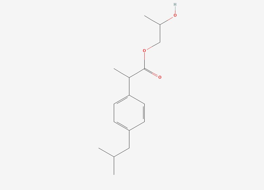 Two-dimensional chemical structure of 2-Hydroxypropyl 2-(4-Isobutylphenyl)propanoate