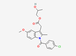 Two-dimensional chemical structure of 2-Hydroxypropyl 2-[1-(4-chlorobenzoyl)-5-methoxy-2-methylindol-3-yl]acetate, CAS 78458-34-1