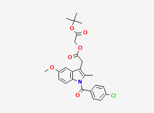 Two-dimensional chemical structure of Acemetacin EP Impurity E/ tert-Butyl Acemetacin, CAS 75302-98-6