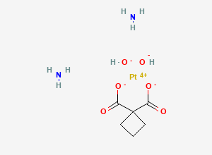 Two-dimensional chemical structure of (OC-6-33)-Diammine(1,1-cyclobutanedicarboxylato-kappaO,kappaO''-(2-))dihydroxyplatinum, CAS 113287-15-3