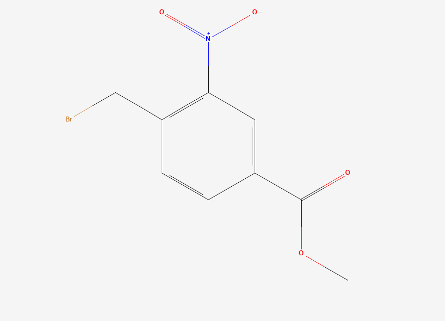 Two-dimensional chemical structure of Methyl 4-(bromomethyl)-3-nitrobenzoate